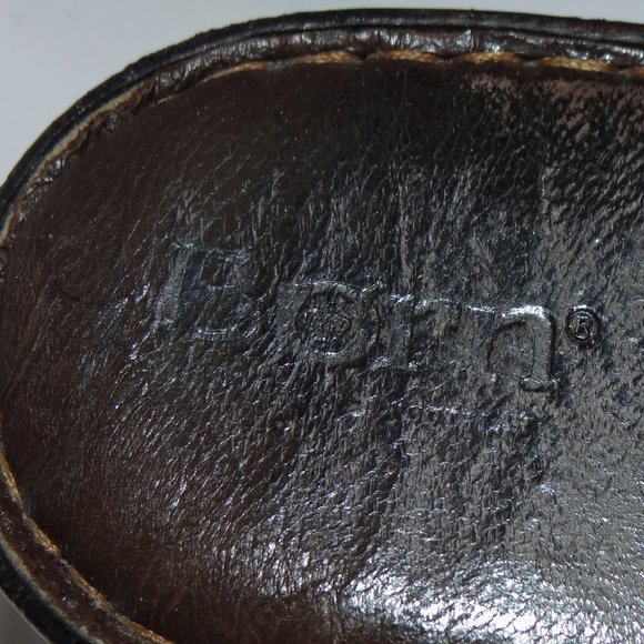 BORN Marley Brown Leather Heeled Mule / Clog with Studded Detail Size 11 - Picture 8 of 10